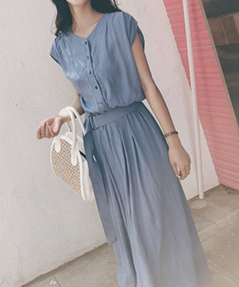 シフォンロングワンピース